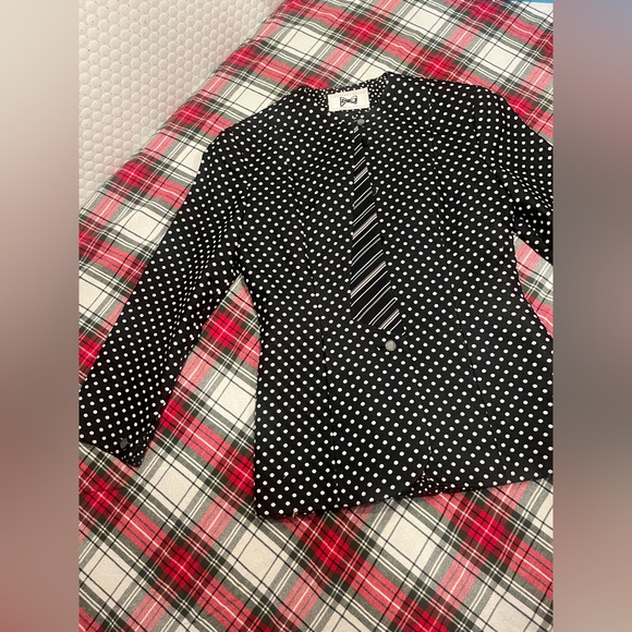 VINTAGE RARE Unique 90s "Geoffrey Beene" Trompe' O'eil polka-dot Jacket - Picture 1 of 8